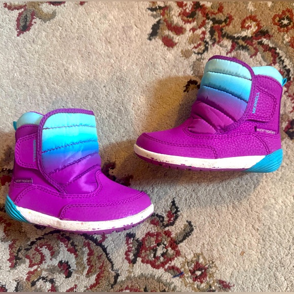 Merrell Girls Toddler Winter Boots 6.5M Pink/Blue/Purple Water Resistant COMFY - Picture 6 of 6